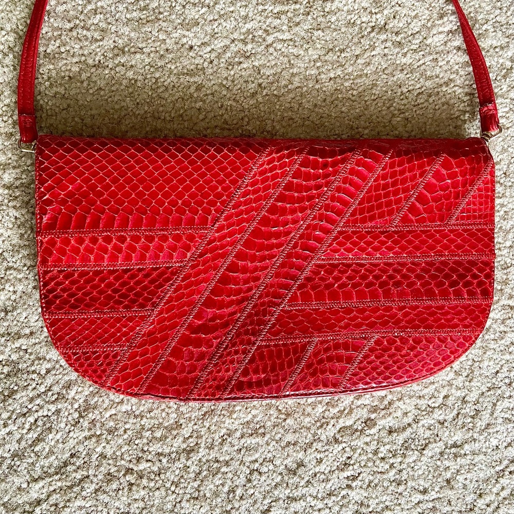 Vintage Red Lizard Skin Purse